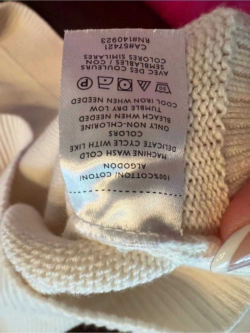 LOFT Pink-to-Cream Ombre Sweater- 100% cotton